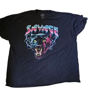 Dom Savage Men Black Panther T-Shirt Size 2XL